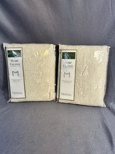 Croscill Scarf Valance Parfait Lace 42"W X 216"L Cream NWT Vintage Set 2 - Picture 1 of 5