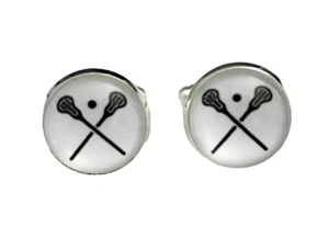 Lacrosse Sticks Manschettenknöpfe, Lacrosse Sportschmuck, Herrenschmuck, Geschenk für Männer - Bild 1 von 3