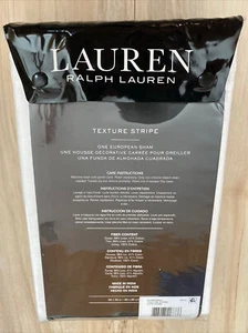 Ralph Lauren - White Textured Stripe Euro Sham - Linen & Cotton - RV $135 - Picture 1 of 1