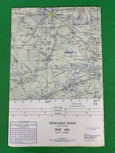 Vintage Estacado Plain ONC 406 Aeronautical Aviation Chart Map, 7th Ed 1962 - Picture 1 of 3