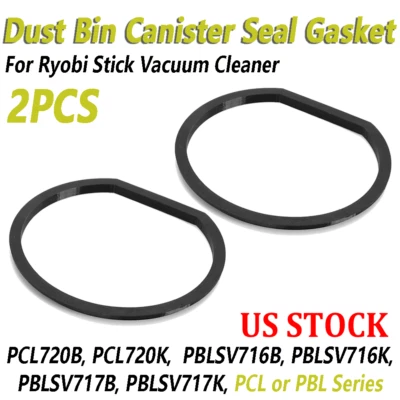 JUNOMABIX 2PCS Dust Bin Canister Seal Gasket For Ryobi Stick Vacuum PCL PBL Series 720B US