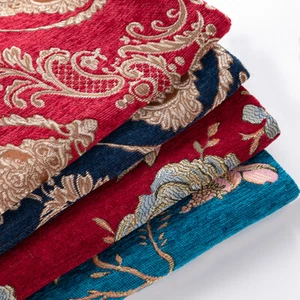 Vintage Jacquard Chenille Fabric Floral Tablecloth Cushion Sofa Chair DIY - Picture 1 of 16