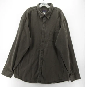 VINTAGE Patagonia Shirt Men XXL Green Hemp Button Up Utility Shacket Field Thick - Picture 1 of 10