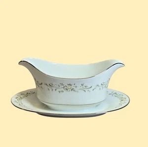 Sango China Gravy Boat debutante 3688 Japan Attached Underplate vintage dining - Picture 1 of 10