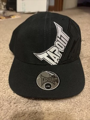 De Colección Sombrero Tapout Para Hombre L/XL Flex Fit Gorra Negro Gris MAA Lucha Deletrear Logo Foto 1 de 4