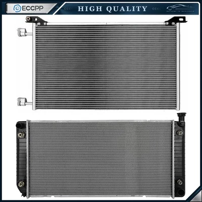 Aluminum Radiator & AC Condenser Cooling Kit For 01-04 Chevrolet Silverado 3500 - Imagem 1 de 4