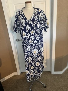 D&Co. Freizeitkleid Damen M blau Blumen Cottagecore bescheiden - Bild 1 von 6