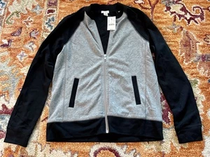 J.CREW Women's Sweatshirt Full Zip Gray And Black Jacket - Size XS NWT-$98 MSRP - Picture 1 of 4