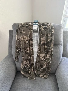 Bobeau NWT XL Camo olive open front lightweight cardigan woman's - Picture 1 of 12
