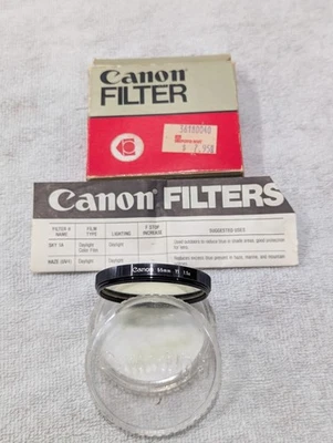 Canon Y1 1.5x Light Yellow 55mm Lens Filter Genuine W/ CASE + GENUINE BOX MANUAL - Image 1 of 4