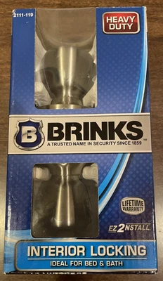 NUEVO Brinks Perilla de Puerta con Bloqueo Interior, Níquel Satinado Cama y Baño Tulipán - 2111-119 Foto 1 de 4