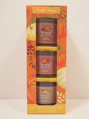 Yankee Candle 1.3oz Pumpkin Season Scented Mini Single Wick Candles 3 Pack - Image 1 of 3