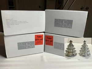 Mikasa Silver Tone Tree Salt & Pepper Shakers, Original Box / Packaging Unopened - Picture 1 of 11