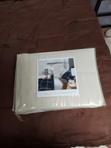 NEW Amazon Basics Queen Bed Ultra-Soft Flat Sheet, Beige Color - Picture 1 of 2