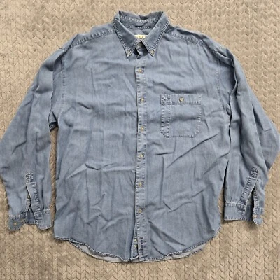 Gear For Sports Mens Large Blue Chambray Button Down Shirt Nortel Networks - Image 1 of 4