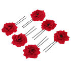  6 Pcs Women's Wedding Decoration Rose Hair Clip Flower Clips for