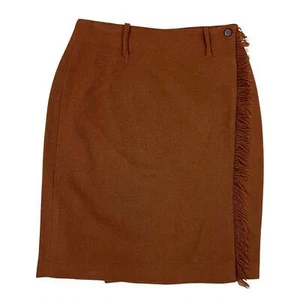 Falda envolvente vintage de lana con flecos talla 8 - Imagen 1 de 4