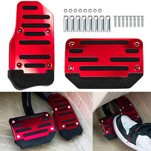 Universal Automatic Gas Brake Foot Pedal Pad Cover Car Accessories Red Non~Slip