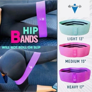 Cloth Fabric Resistance Hip Booty Bands Loop Exercise Workout Fitness Gym Band - Picture 1 of 25