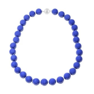 Collar de perlas concha de color tanzanita de 15-17 mm (20 pulgadas) en rodio sobre SS Foto 1 de 3