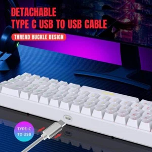 68 Keys Gaming Keyboard USB Wired Portable 20 RGB Backlight Keyboard for Windows - Picture 1 of 14