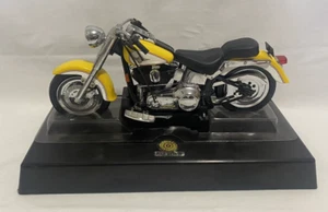 Harley Davidson Fat Boy Motorcycle Matchbox 1:9 Diecast Model Yellow No Box - Picture 1 of 9