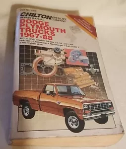 1967-88 Dodge Plymouth Trucks Chilton Repair Tune Up Manual # 7459 Vintage Book - Bild 1 von 12