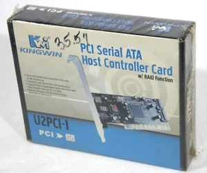 Tarjeta Controladora Host ATA Serie PCI Kingwin U2PCI-1 con Función Raid *Totalmente Nueva - Imagen 1 de 4