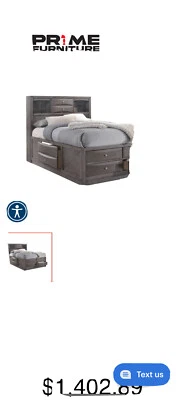 emily grey Queen Size Plate form Storage Bed Foto 1 de 4