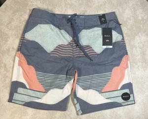 NWT RVCA Mens 19" VA OUTLOOK Trunk Print Swimming Boardshorts Size 36 1060 - Picture 1 of 10