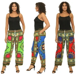 Afrikanische Dashiki aufgehende Sonne elastische Taille Ankara Hose Unisex Harem Baumwolle Hose - Bild 1 von 39