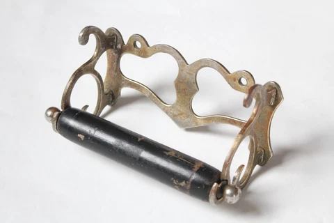 antique toilet paper holder | nickel brass vtg victorian bath tp holder deco Cover