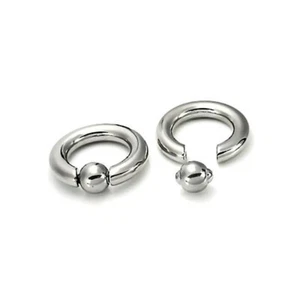 Surgical Steel Easy Pop Bead Spring Loaded Captive Bead Ring Body Jewelry - Picture 1 of 3