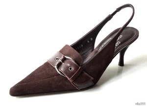 Zapatos de gamuza marrón oscuro DONALD J PLINER 7.5 N Italia Couture Rosio nuevos - Imagen 1 de 4