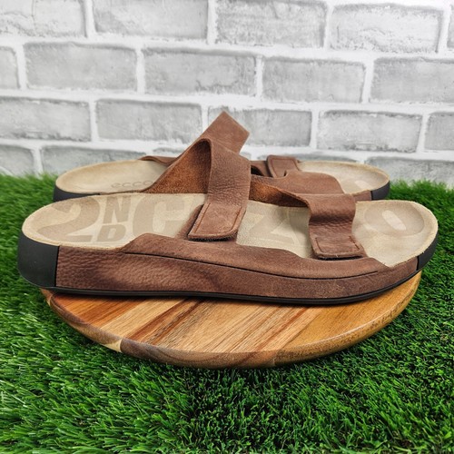 ECCO Cozmo sandalo uomo due cinturini slide pelle regolabile marrone misura 15 15 5