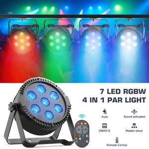 7LED Par Light DMX512 RGBW 4 IN 1 Beam Remote Control Stage Wash Lighting Effect - Bild 1 von 9