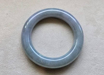 Certified Burma Grade A Jadeite Jade Bangle Icy Lavender Purple Green 55 mm 春彩 - Image 1 of 4