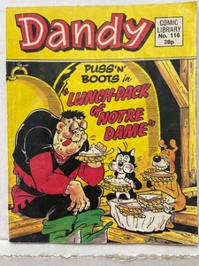 Vintage Dandy Comic #116 1988 Puss N Boots In Lunch Pack Of Notre Dame 850G - Picture 1 of 2