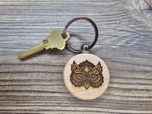 Laser Engraved "Owl" Keychain **Both Sides Engraved** - Picture 1 of 6