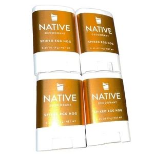 Native Solid Deodorant Spiked Egg Nog .35 oz Travel Aluminum Free Natural Lot x4 - Picture 1 of 4