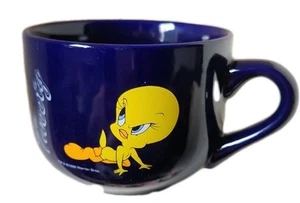 Taza de café Looney Tunes Piolín Pájaro 1998 Warner Bros azul vintage - Imagen 1 de 6