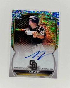 2023 Bowman Chrome Prospect Autographs Nick Vogt #CPA-NV Speckle Refractor /299 - Picture 1 of 2
