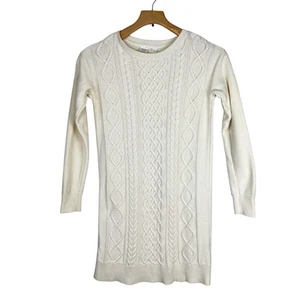 Gap Kids Ivory Cable Knit Long Sleeve Sweater Dress Size XL Beige Cream - Picture 1 of 11