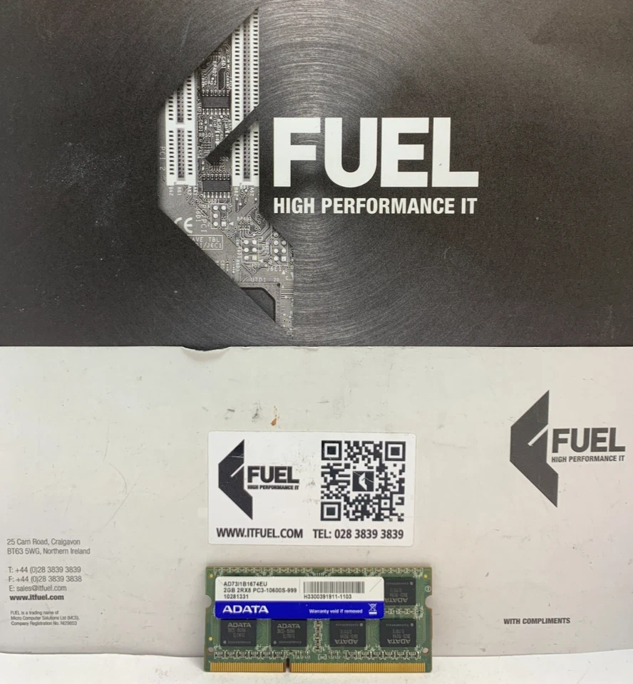 Adata  2GB  DDR3  SDram memory module   PC3-10600  -  H3300391911-1103 - Image 1 of 3