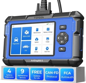TOPDON ArtiDiag600S OBD2 Scanner – 4-System Diagnosis, 9 Resets, Lifetime Update - Foto 1 di 10