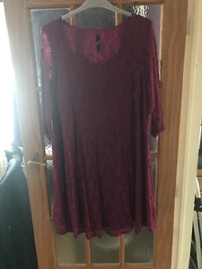 Evans 3/4 Sleeve Floral Purple Dress - Picture 1 of 4