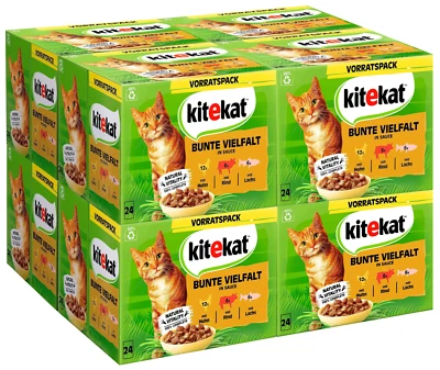 KiteKat 192 x 85g Adult Katzenfutter Nass Bunte Vielfalt in Sauce - Bild 1 von 4