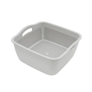 Washing Basin Heighten Storing Double Layer Kitchen Dish Drain Basket Food Grade - Picture 1 of 11