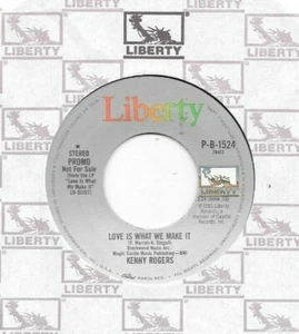 KENNY ROGERS * 45 * Love Is What We Make It * 1985 * DJ PROMO MINT UNPLAYED *USA - Picture 1 of 2