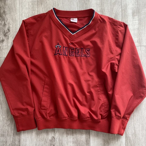 Vtg Nike Team MLB Los Angeles/Anaheim Angels Red Pullover Jacket Youth L (12-14) Cover
